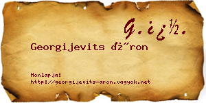 Georgijevits Áron névjegykártya